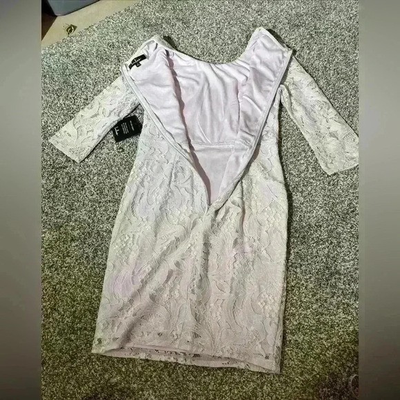 Lulus $69 All For You Lilac Purple Lace Dress Sz S Sheath Stretch 3/4 Sleeve - Picture 10 of 10